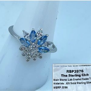 Ring size 9 - Swiss blue topaz on .925 sterling silver